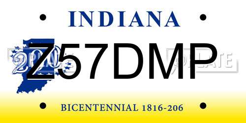 Z57DMP Indiana License Plate