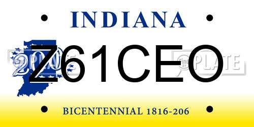 Z61CEO Indiana License Plate