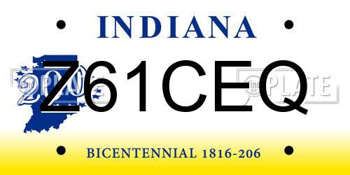 Z61CEQ Indiana License Plate