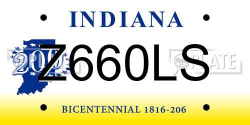 Z660LS Indiana License Plate