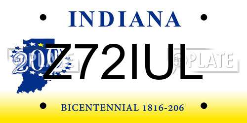 Z72IUL Indiana License Plate