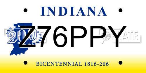 Z76PPY Indiana License Plate