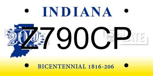 Z790CP Indiana License Plate