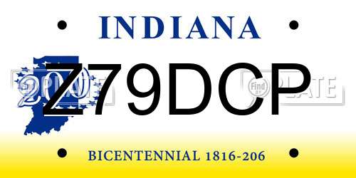 Z79DCP Indiana License Plate