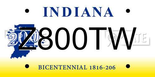 Z800TW Indiana License Plate