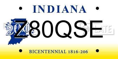 Z80QSE Indiana License Plate