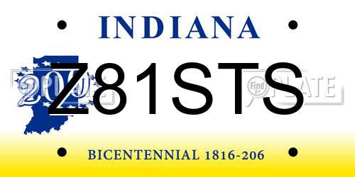 Z81STS Indiana License Plate