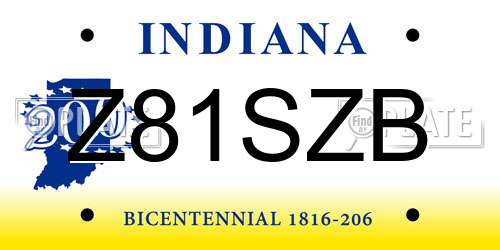 Z81SZB Indiana License Plate