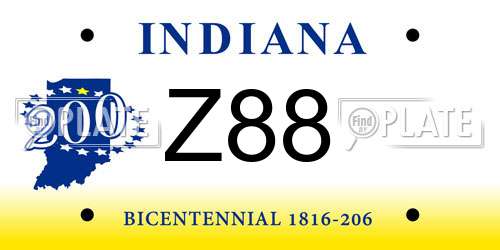 Z88 Indiana License Plate