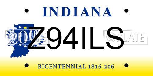Z94ILS Indiana License Plate