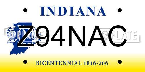 Z94NAC Indiana License Plate