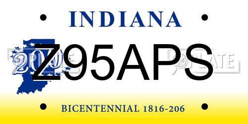 Z95APS Indiana License Plate