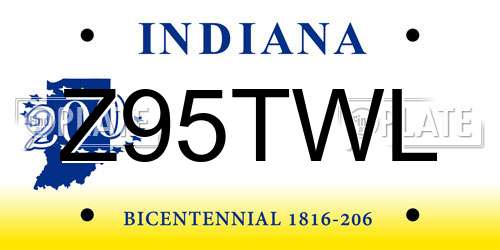 Z95TWL Indiana License Plate