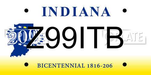 Z99ITB Indiana License Plate