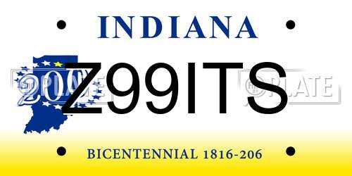 Z99ITS Indiana License Plate
