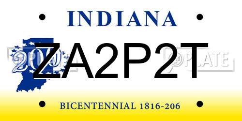 ZA2P2T Indiana License Plate