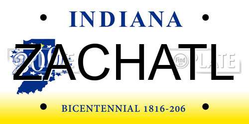 ZACHATL Indiana License Plate