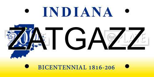 ZATGAZZ Indiana License Plate