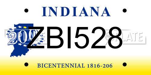 ZBI528 Indiana License Plate