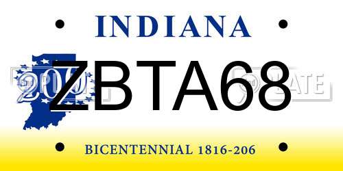 ZBTA68 Indiana License Plate