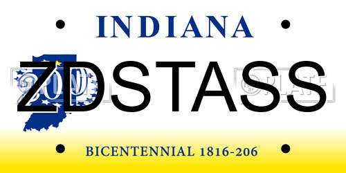 ZDSTASS Indiana License Plate