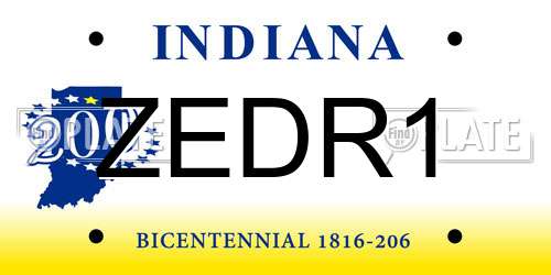 ZEDR1 Indiana License Plate