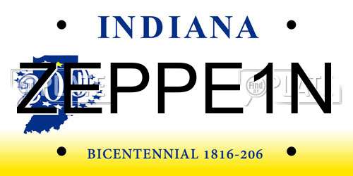 ZEPPE1N Indiana License Plate