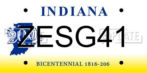 ZESG41 Indiana License Plate