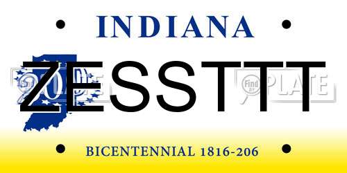 ZESSTTT Indiana License Plate