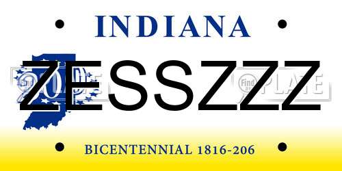 ZESSZZZ Indiana License Plate