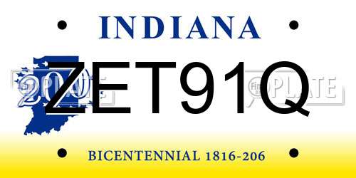 ZET91Q Indiana License Plate