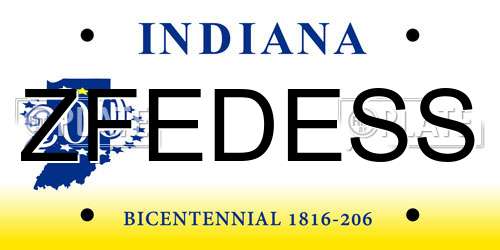 ZFEDESS Indiana License Plate