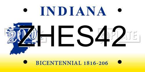 ZHES42 Indiana License Plate