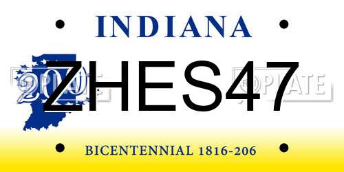 ZHES47 Indiana License Plate