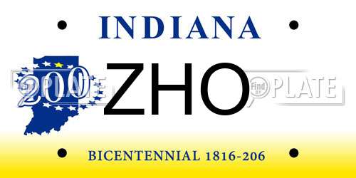 ZHO Indiana License Plate