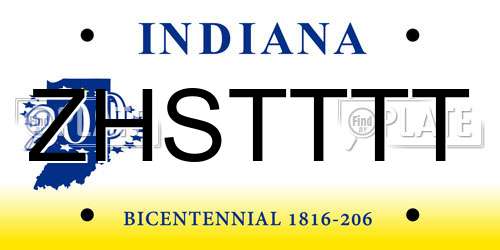 ZHSTTTT Indiana License Plate