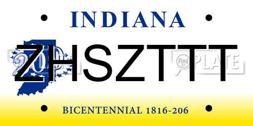 ZHSZTTT Indiana License Plate