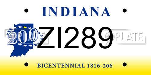 ZI289 Indiana License Plate