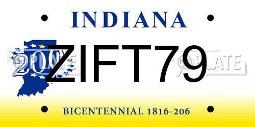 ZIFT79 Indiana License Plate
