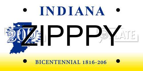 ZIPPPY Indiana License Plate