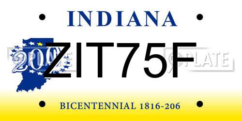 ZIT75F Indiana License Plate