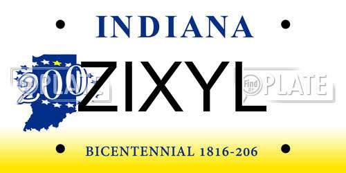 ZIXYL Indiana License Plate