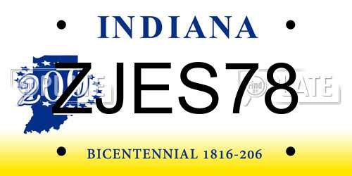 ZJES78 Indiana License Plate