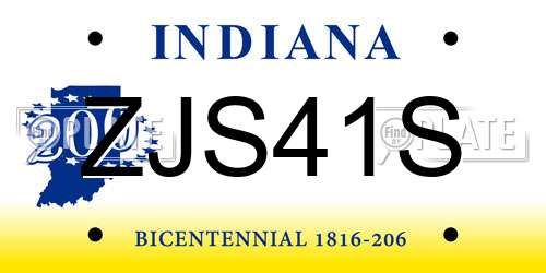 ZJS41S Indiana License Plate