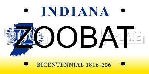 ZOOBAT Indiana License Plate