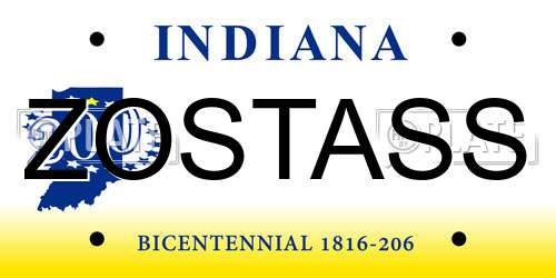 ZOSTASS Indiana License Plate