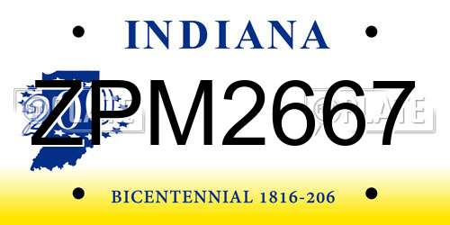 ZPM2667 Indiana License Plate