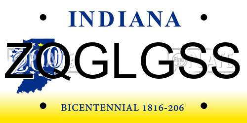 ZQGLGSS Indiana License Plate