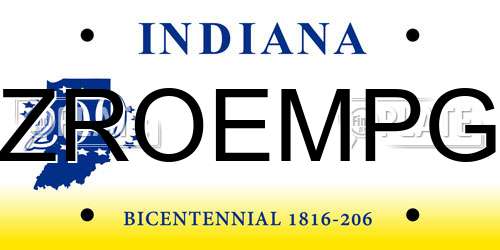 ZROEMPG Indiana License Plate