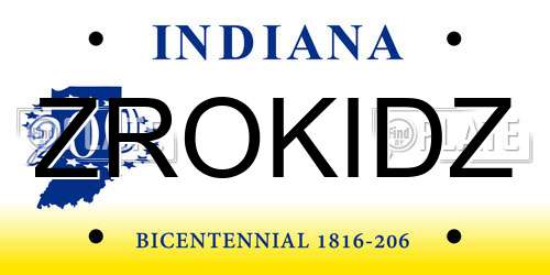ZROKIDZ Indiana License Plate
